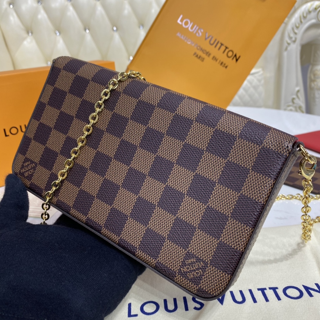 Louis Vuitton FELICIE POCHETTE Handbag Damier Ebene N63032 